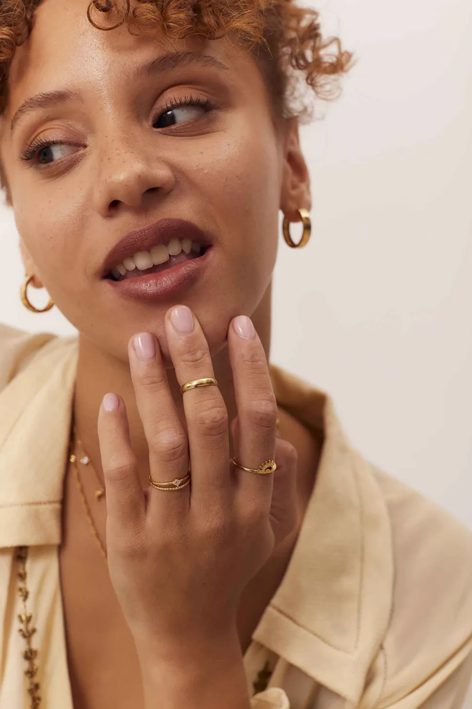 ANILLO ANTARYAMIN BAÑADO EN ORO