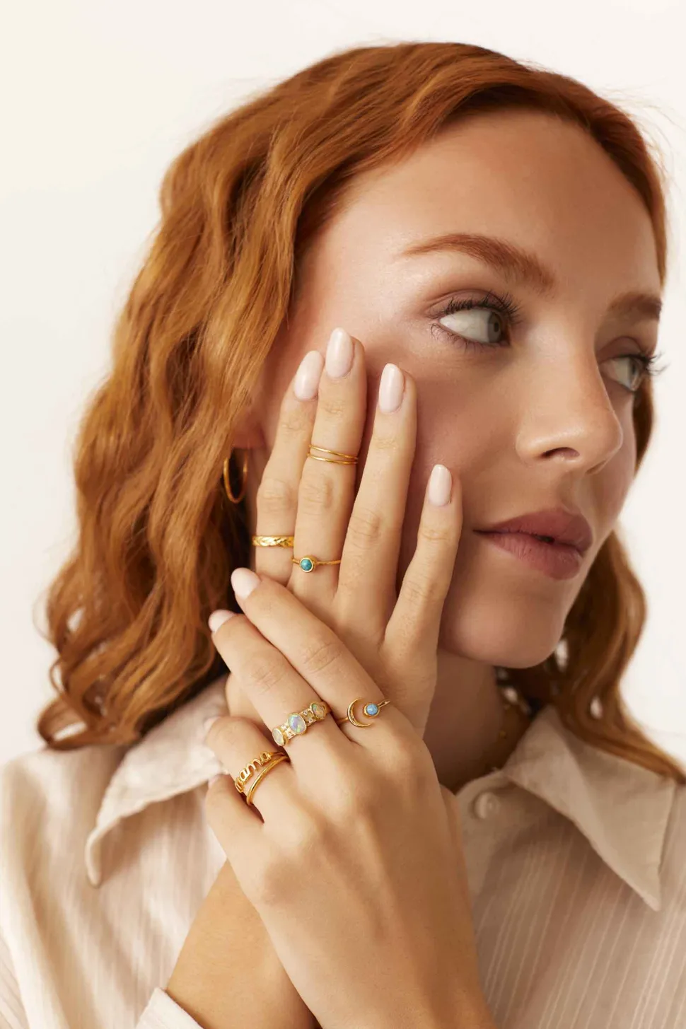 ANILLO BLE (MIDI) BAÑADO EN ORO