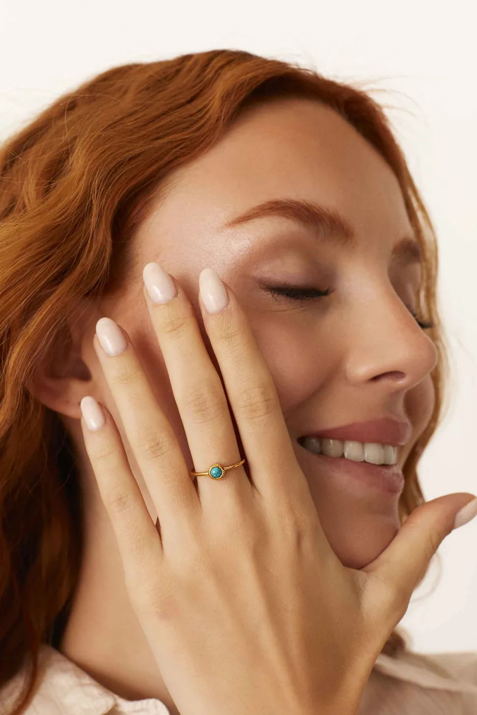 ANILLO MALINI TURQUESA BAÑADO EN ORO