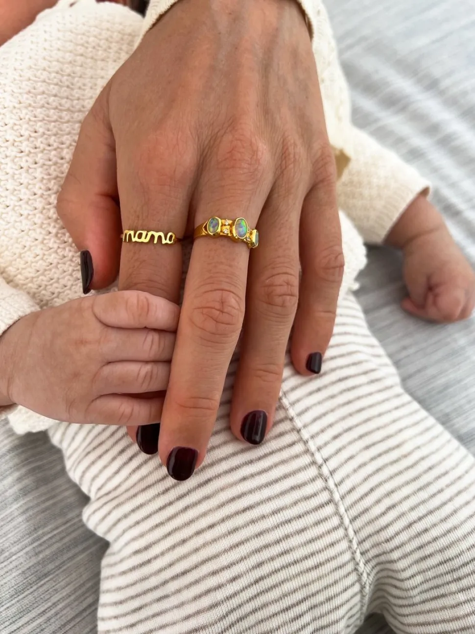 ANILLO MAMA BAÑADO EN ORO