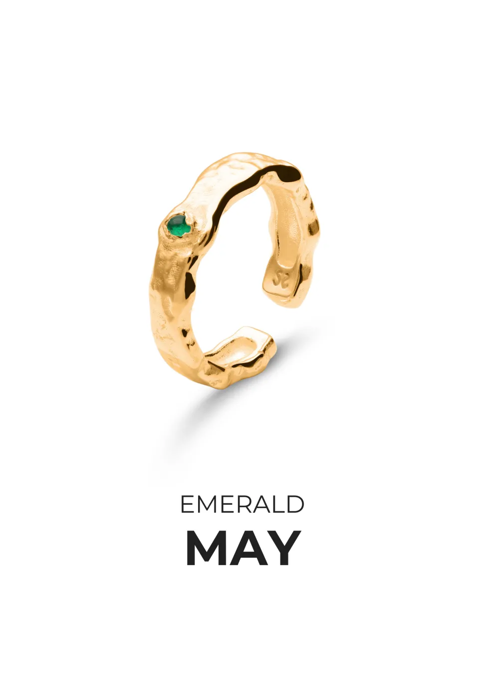 ANILLO PIEDRAS DE NACIMIENTO BAÑADO EN ORO