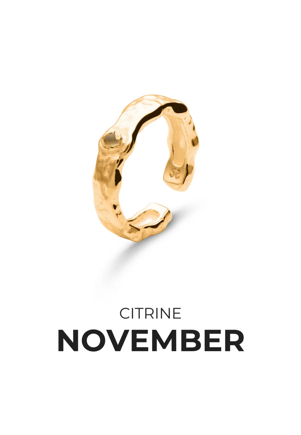 ANILLO PIEDRAS DE NACIMIENTO BAÑADO EN ORO