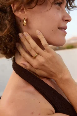 ANILLO PIEDRAS DE NACIMIENTO BAÑADO EN ORO