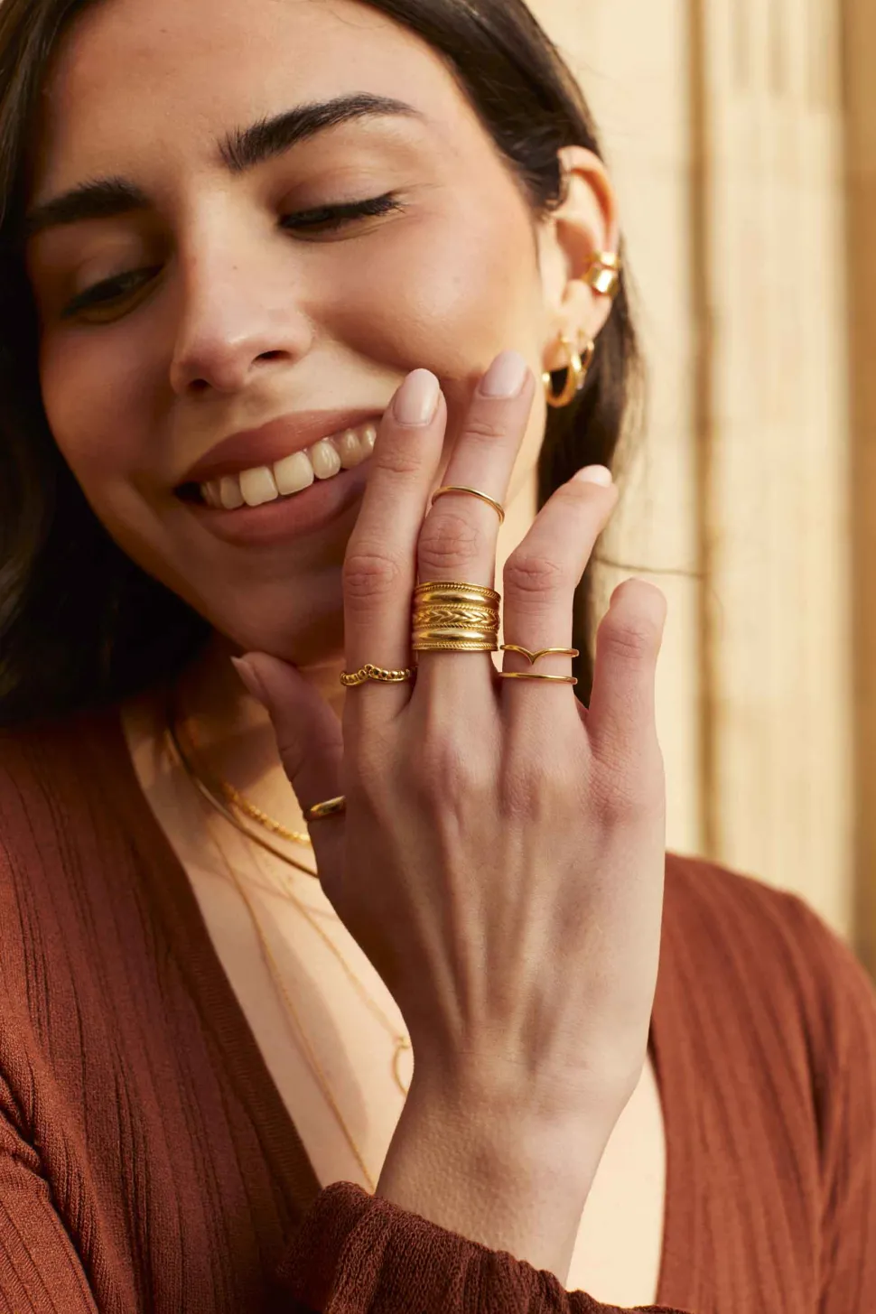 ANILLO VIMAAN (MIDI) BAÑADO EN ORO