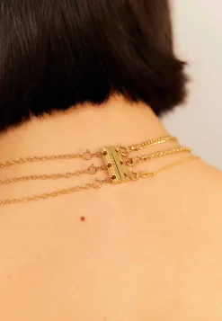 CIERRE PARA TRES COLLARES BAÑADO EN ORO