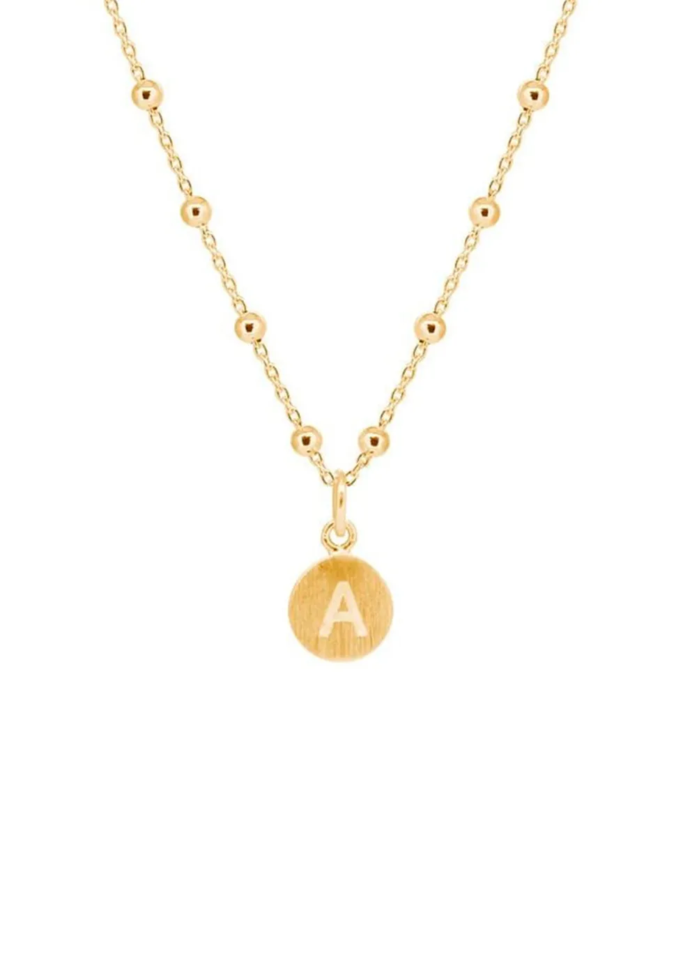 COLLAR ANUK LETRA CHAPA BAÑADO EN ORO