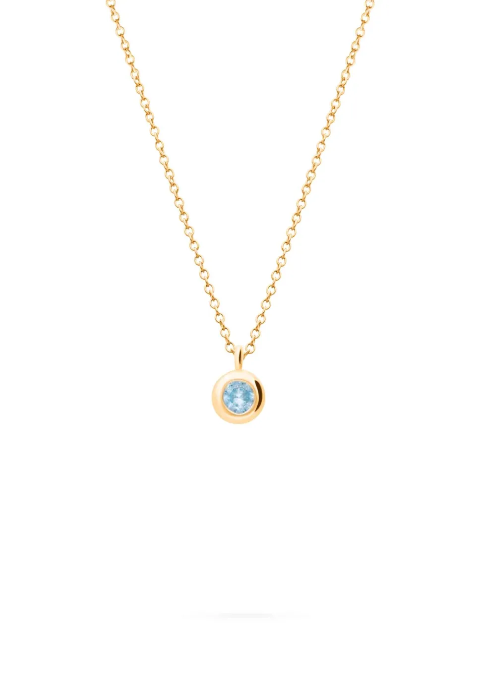 COLLAR EDHA CIRCONITA AZUL ROYAL BAÑADO EN ORO