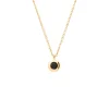 COLLAR EDHA CIRCONITA NEGRA ROYAL BAÑADO EN ORO