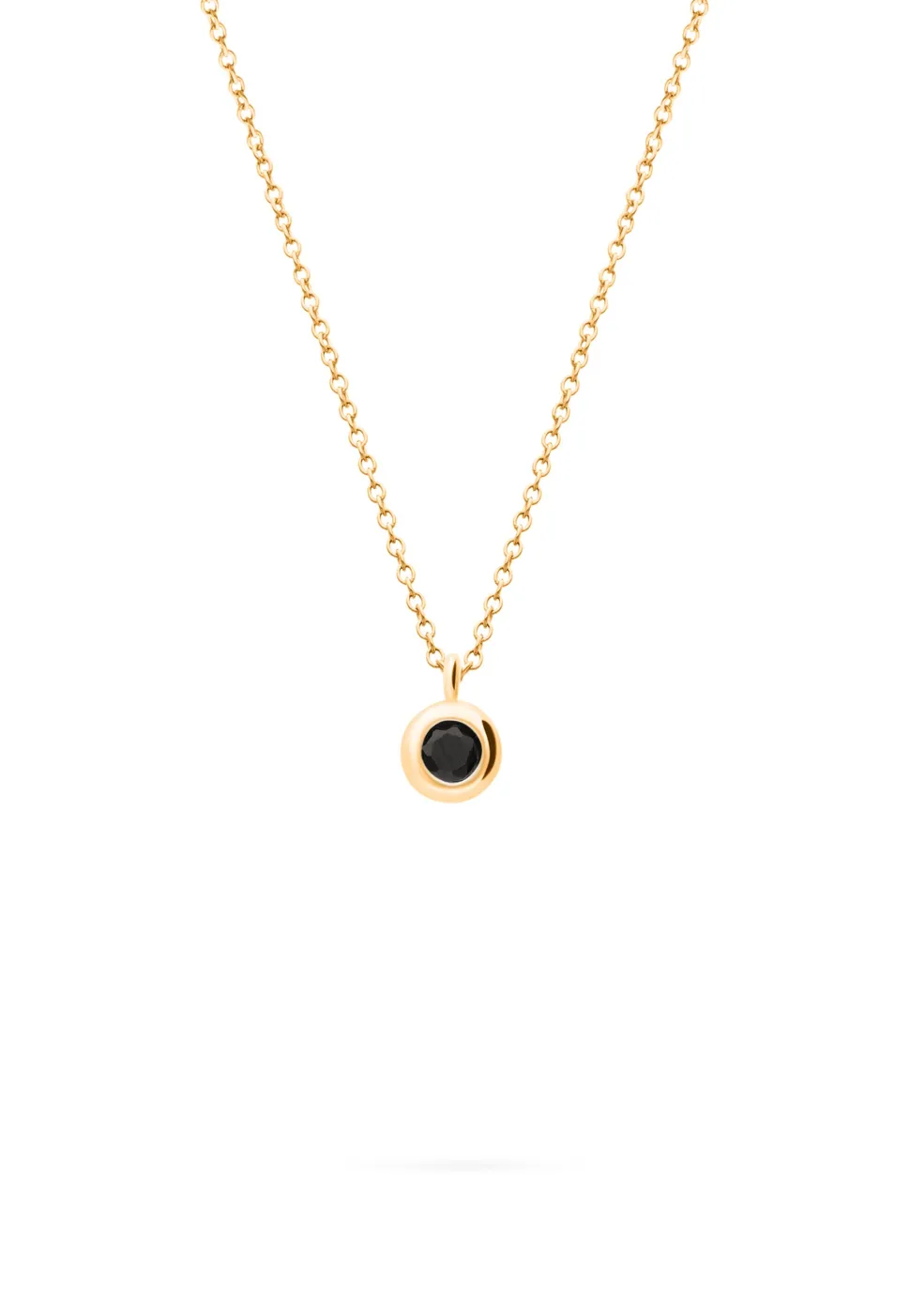 COLLAR EDHA CIRCONITA NEGRA ROYAL BAÑADO EN ORO