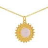 COLLAR HANITA CUARZO ROSA BAÑADO EN ORO