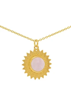 COLLAR HANITA CUARZO ROSA BAÑADO EN ORO