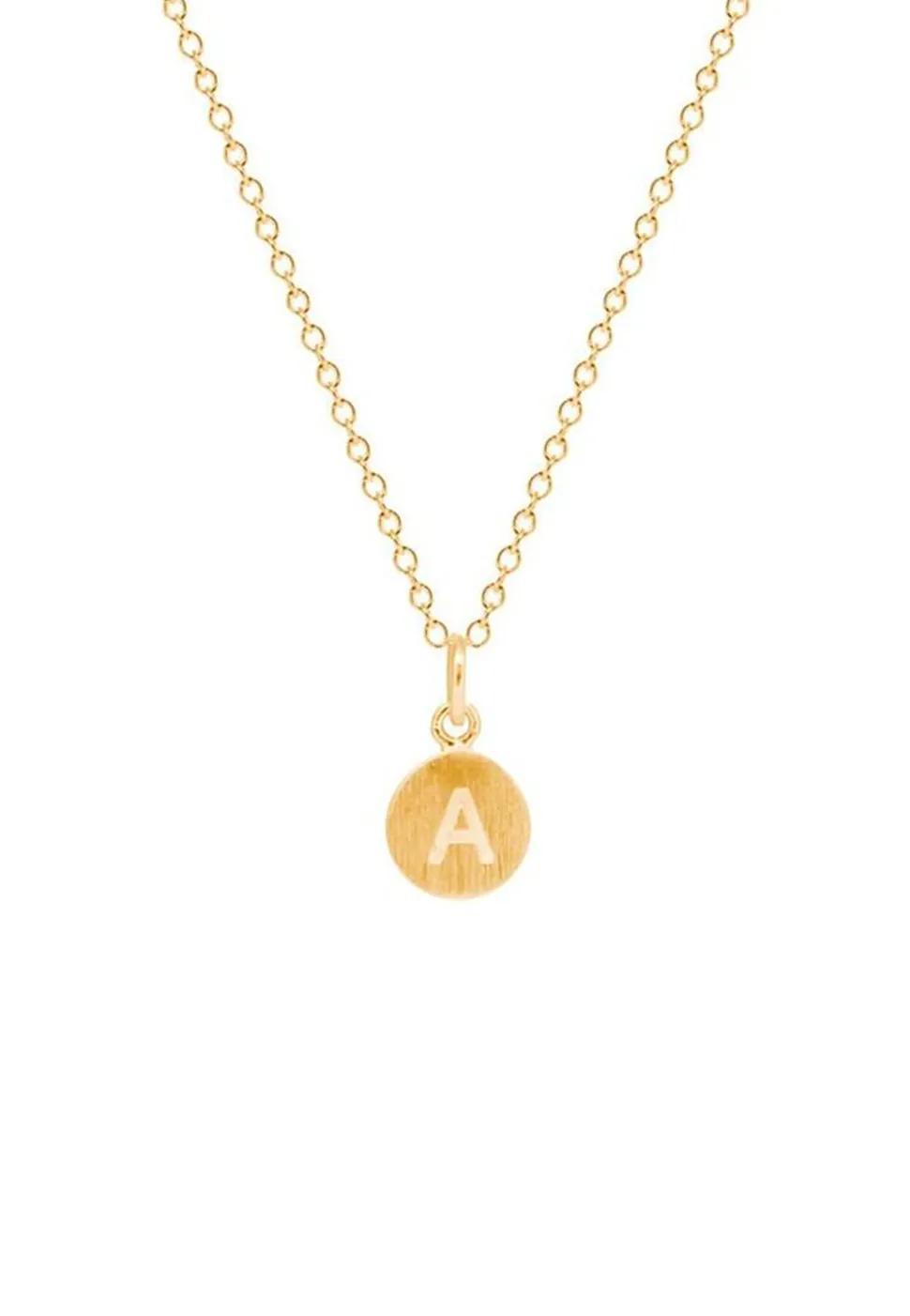 COLLAR PATRA LETRA CHAPA BAÑADO EN ORO