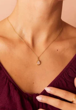 COLLAR RAKA CUARZO ROSA BAÑADO EN ORO