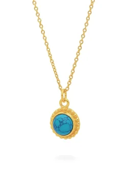 COLLAR SAVATI TURQUESA BAÑADO EN ORO