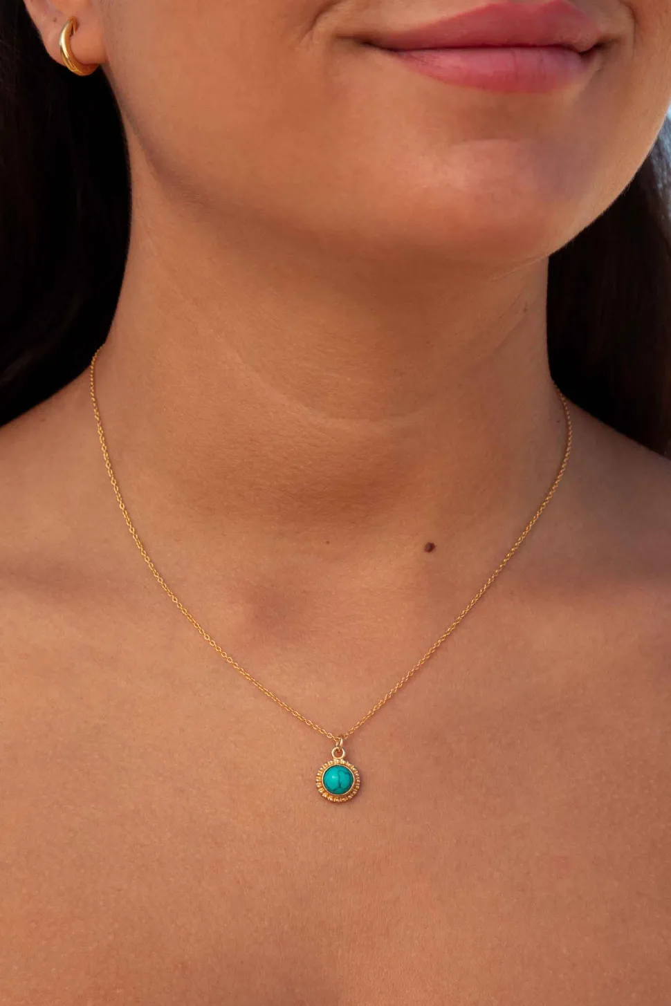 COLLAR SAVATI TURQUESA BAÑADO EN ORO