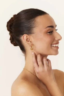 PENDIENTES ACHALA (25MM) BAÑADOS EN ORO