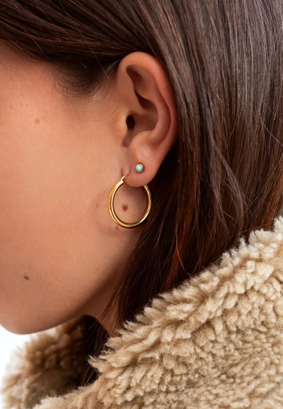 PENDIENTES ACHALA (25MM) BAÑADOS EN ORO