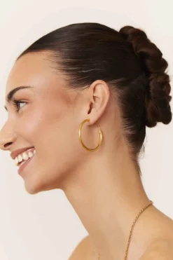 PENDIENTES ACHALA (40MM) BAÑADOS EN ORO
