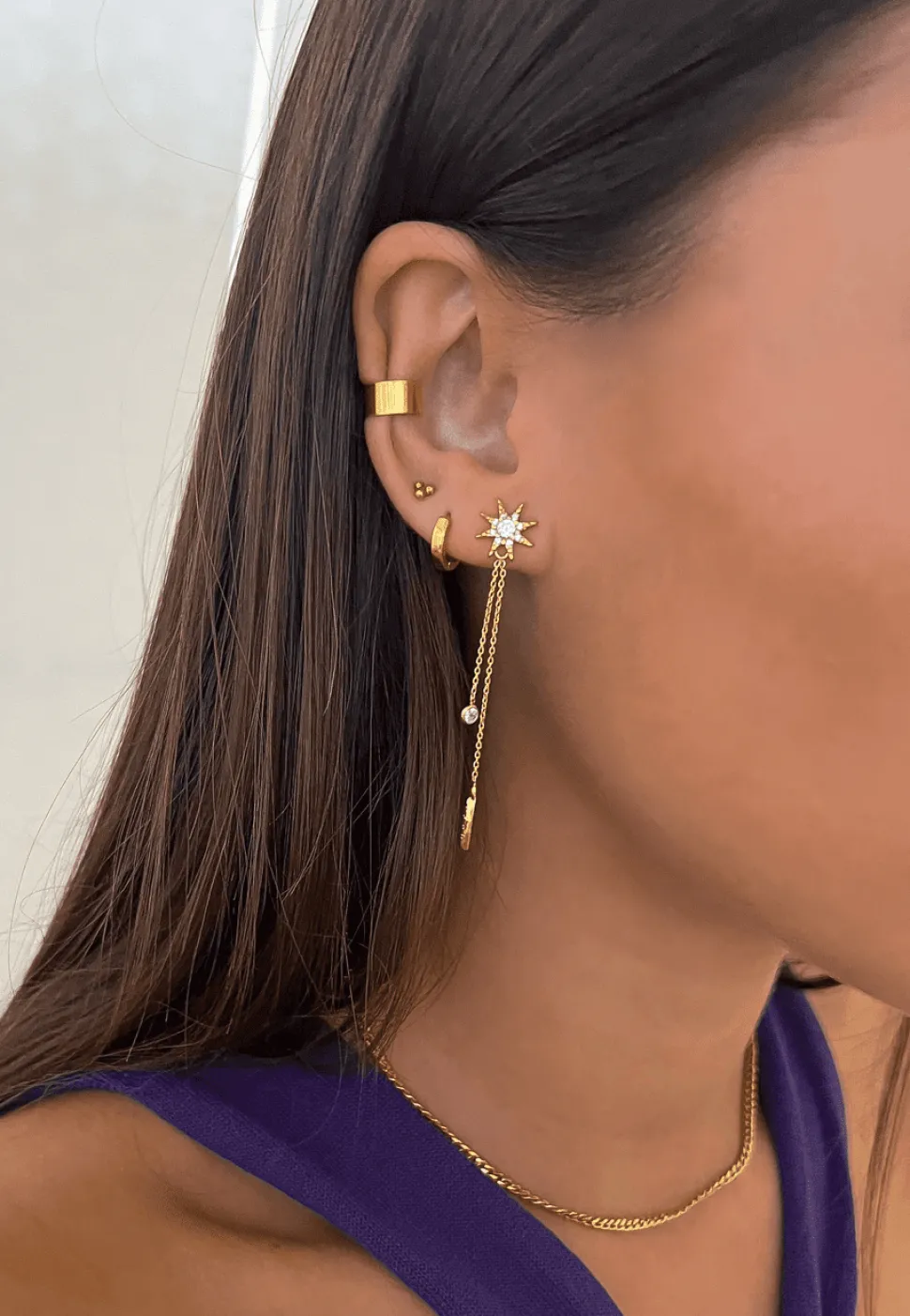 PENDIENTES AGNI (10MM) BAÑADOS EN ORO