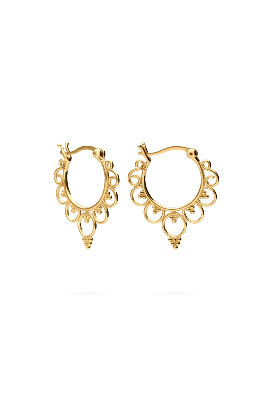 PENDIENTES ARAVINDA (16MM) BAÑADOS EN ORO