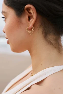 PENDIENTES ARAVINDA (16MM) BAÑADOS EN ORO
