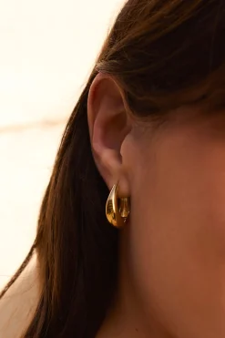 PENDIENTES DERGH (20MM) BAÑADOS EN ORO