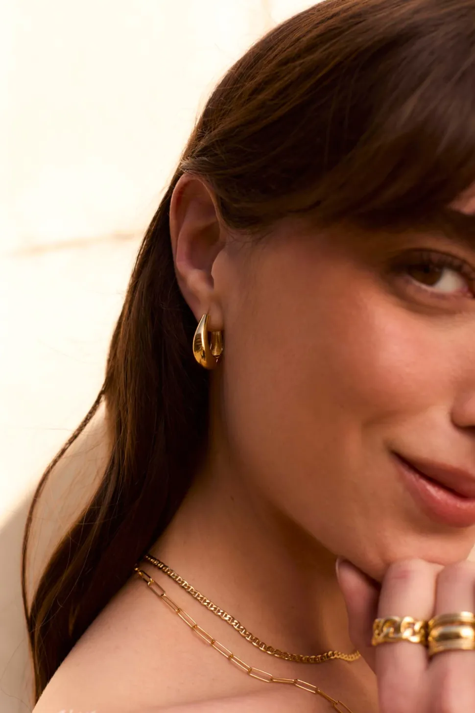 PENDIENTES DERGH (20MM) BAÑADOS EN ORO