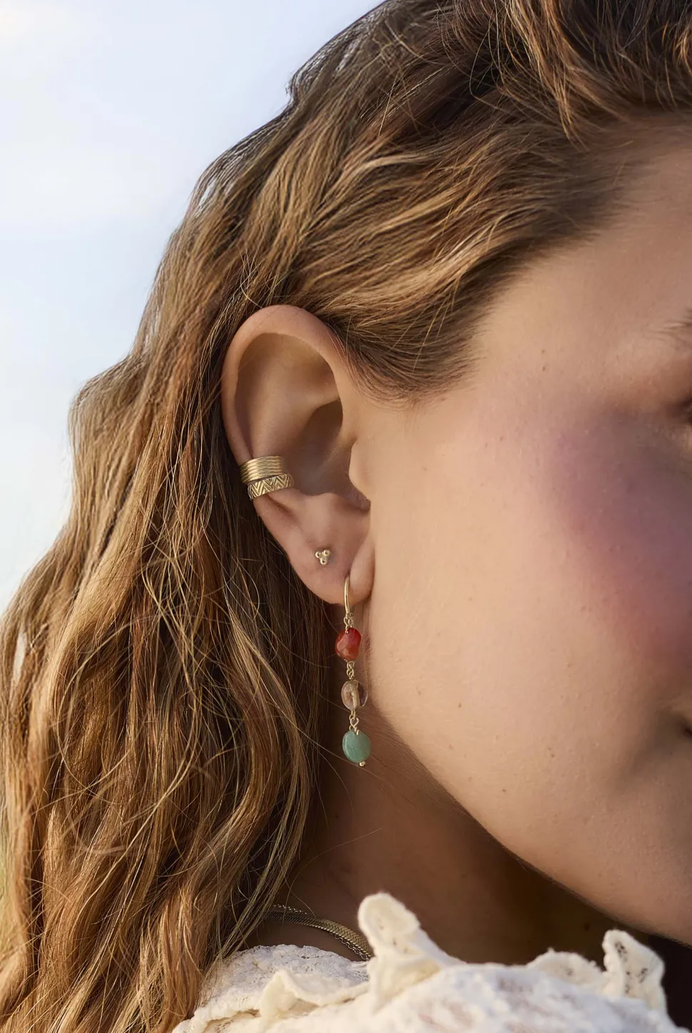 PENDIENTES DIPTI (11MM) BAÑADOS EN ORO