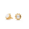 PENDIENTES ISHAAN PIEDRA LUNA BAÑADOS EN ORO