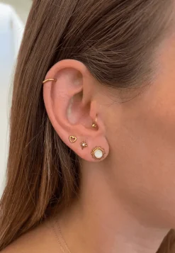 PENDIENTES ISHAAN PIEDRA LUNA BAÑADOS EN ORO