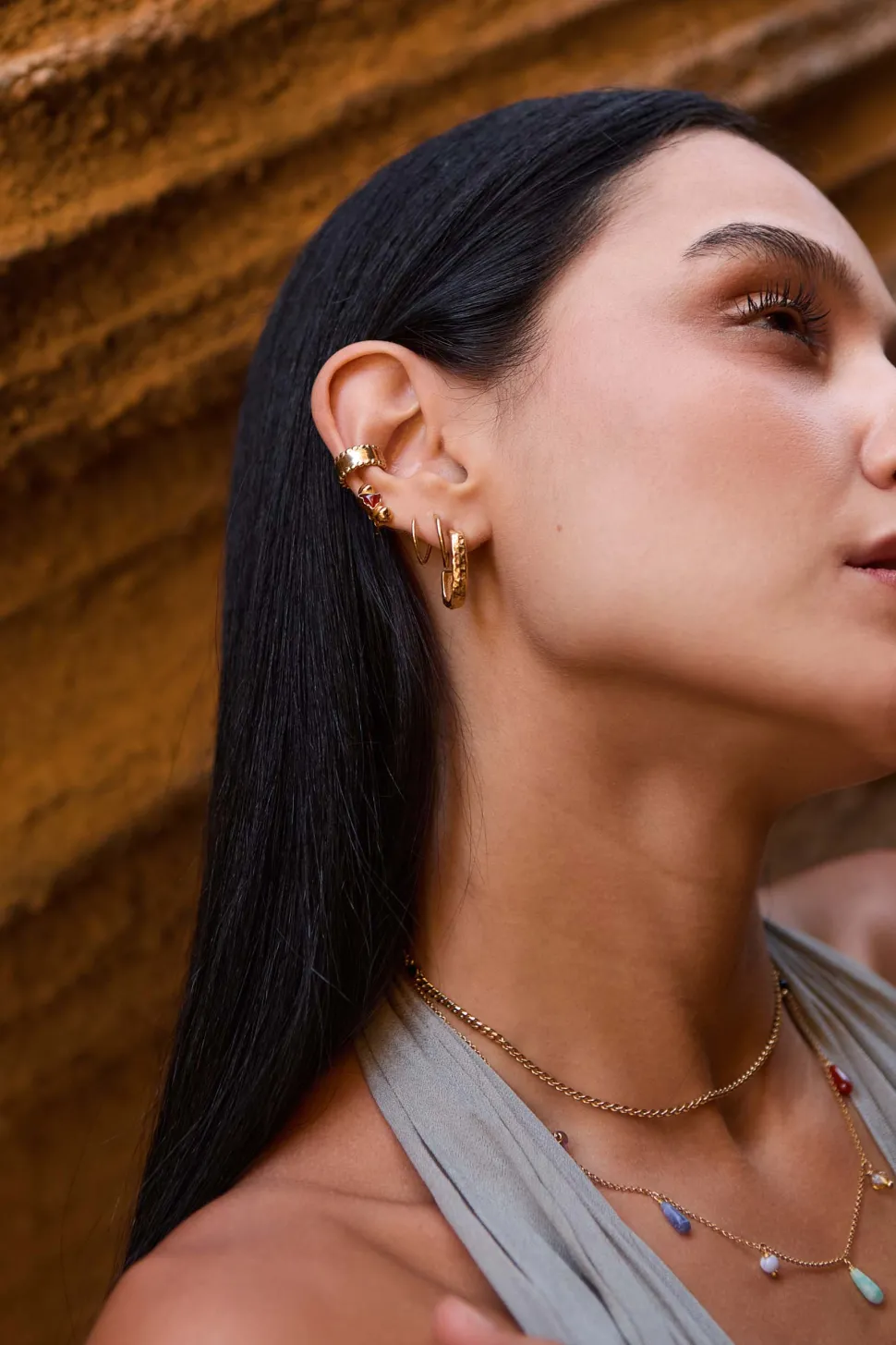 PENDIENTES JAIVIK (20MM) BAÑADOS EN ORO