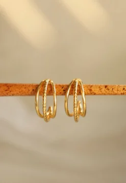 PENDIENTES MUNRU (25MM) BAÑADOS EN ORO