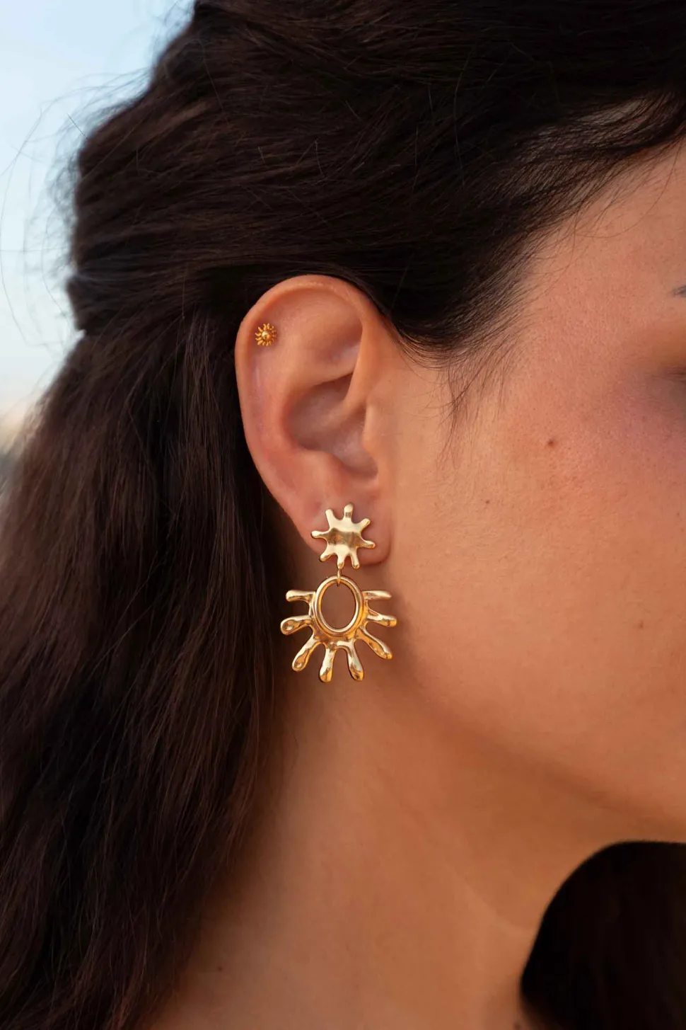 PENDIENTES PIGALANA BAÑADOS EN ORO