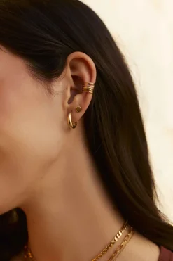 PENDIENTES RAHASY (16MM) BAÑADOS EN ORO