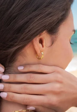 PENDIENTES RAHASY (16MM) BAÑADOS EN ORO