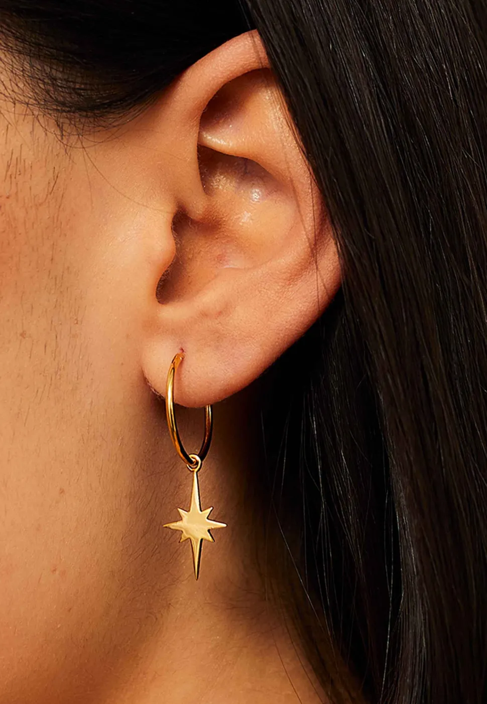 PENDIENTES RAMANA (18MM) BAÑADOS EN ORO