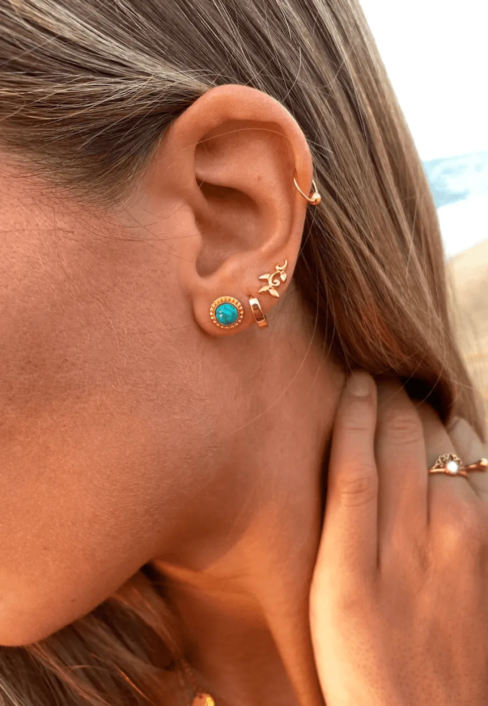 PENDIENTES RATNA BAÑADOS EN ORO