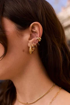 PENDIENTES VISTAR (16MM) BAÑADOS EN ORO