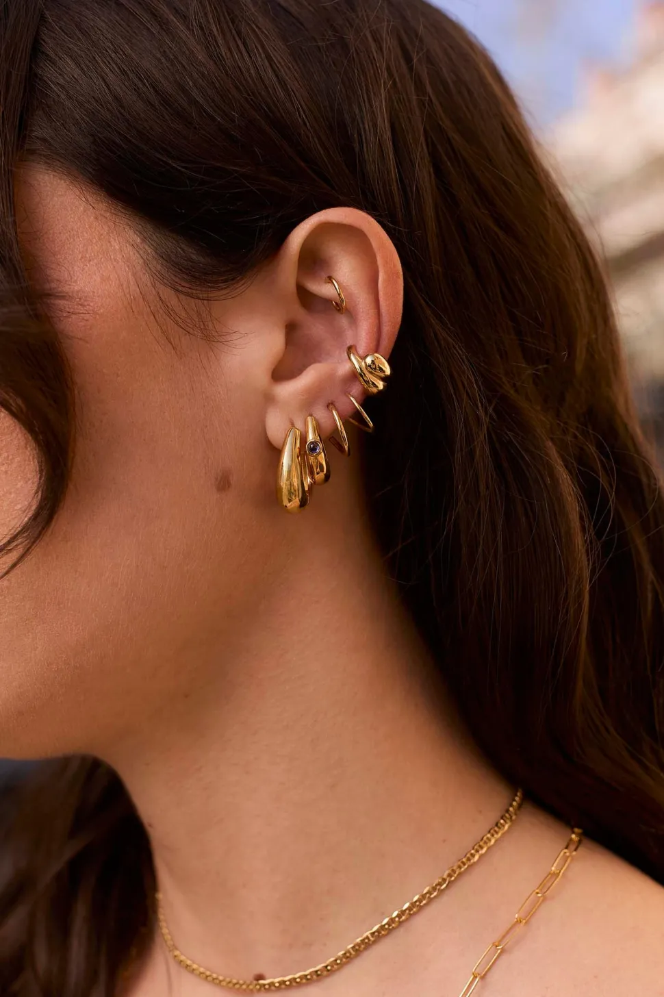 PENDIENTES VISTAR (16MM) BAÑADOS EN ORO