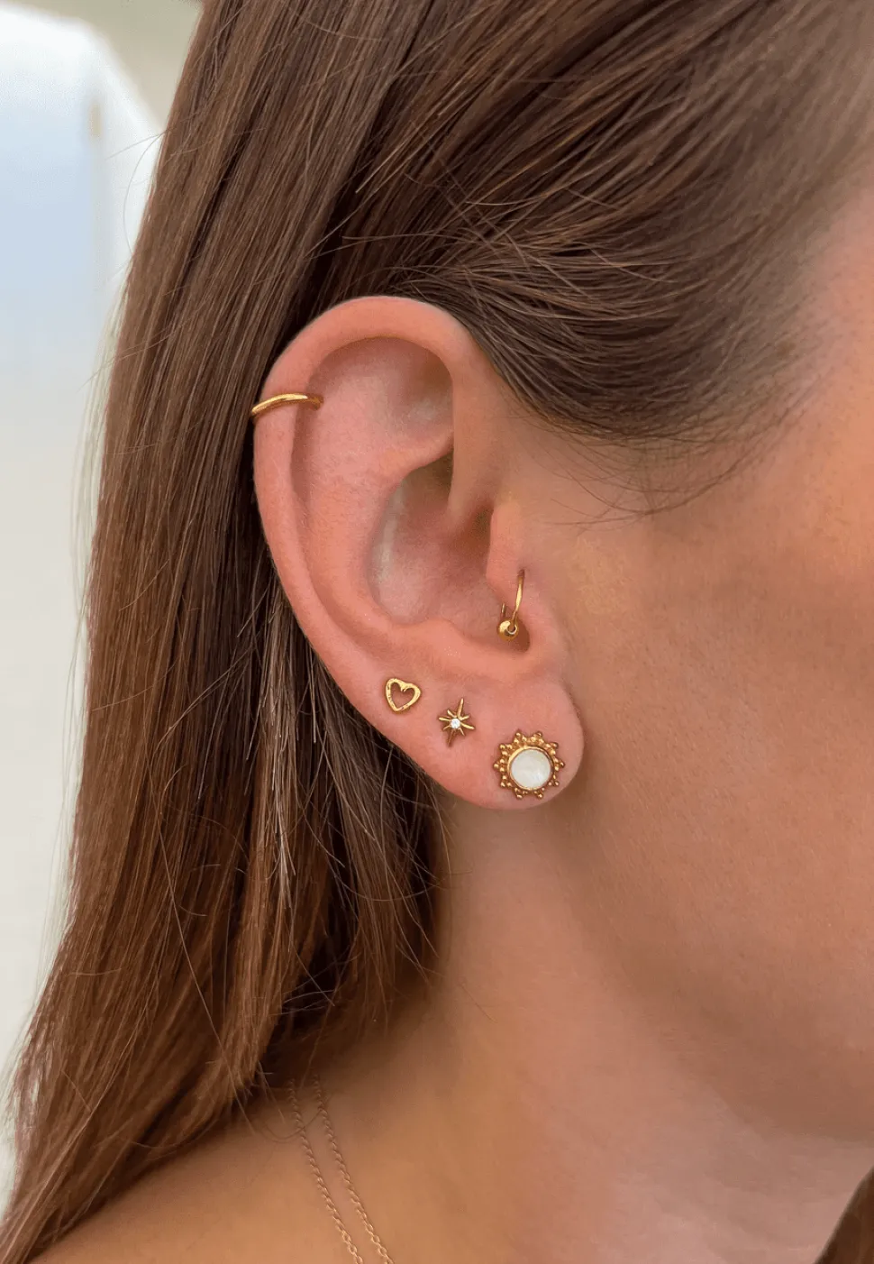 PIERCINGS AFTAN (8MM) BAÑADOS EN ORO