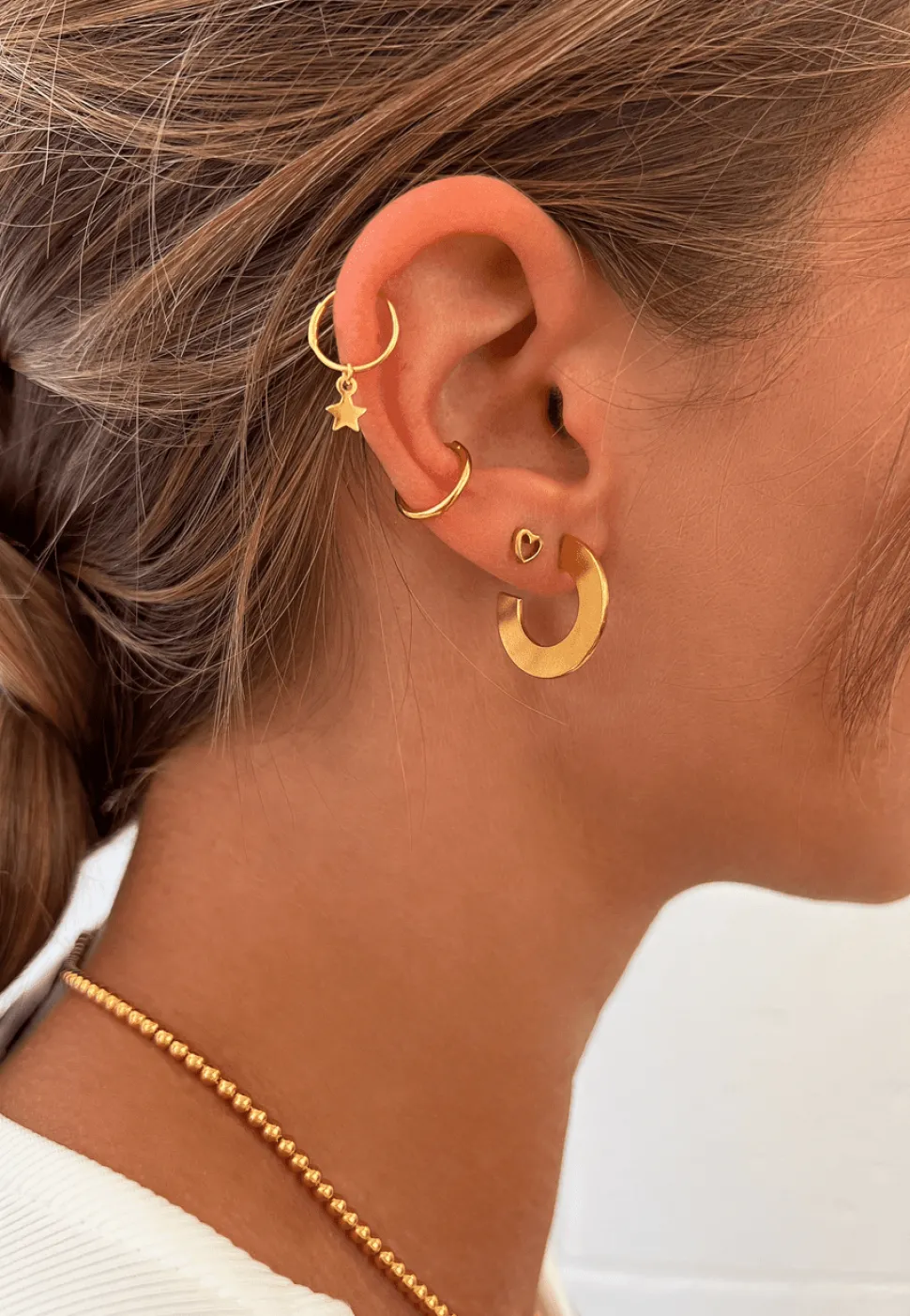 PIERCINGS SITARA (10MM) BAÑADOS EN ORO