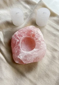 PORTAVELAS AHANKARA CUARZO ROSA