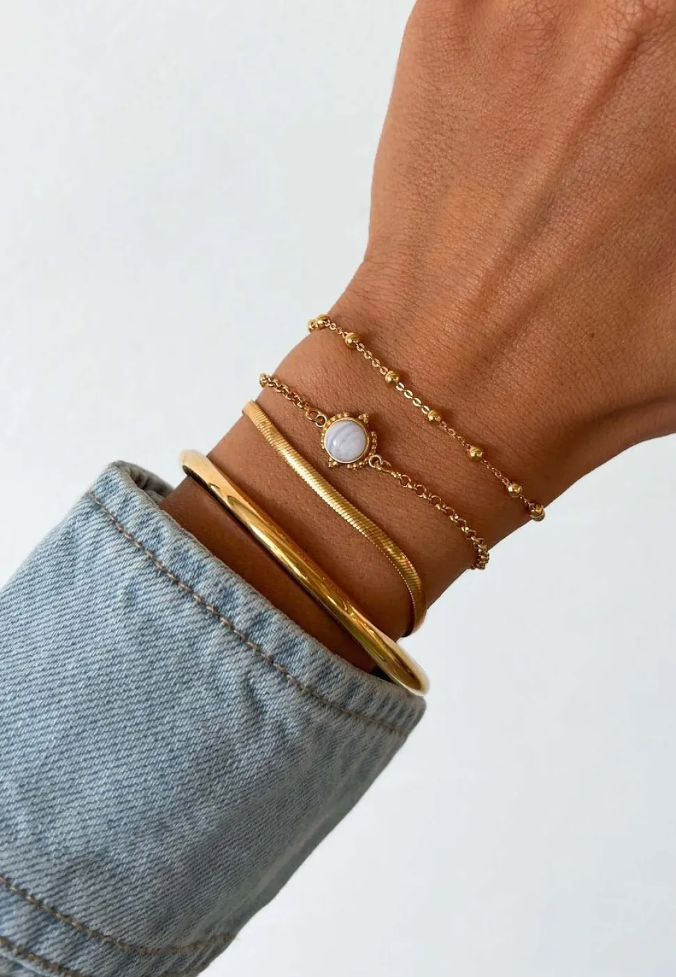 PULSERA MAHAVIRA BAÑADA EN ORO